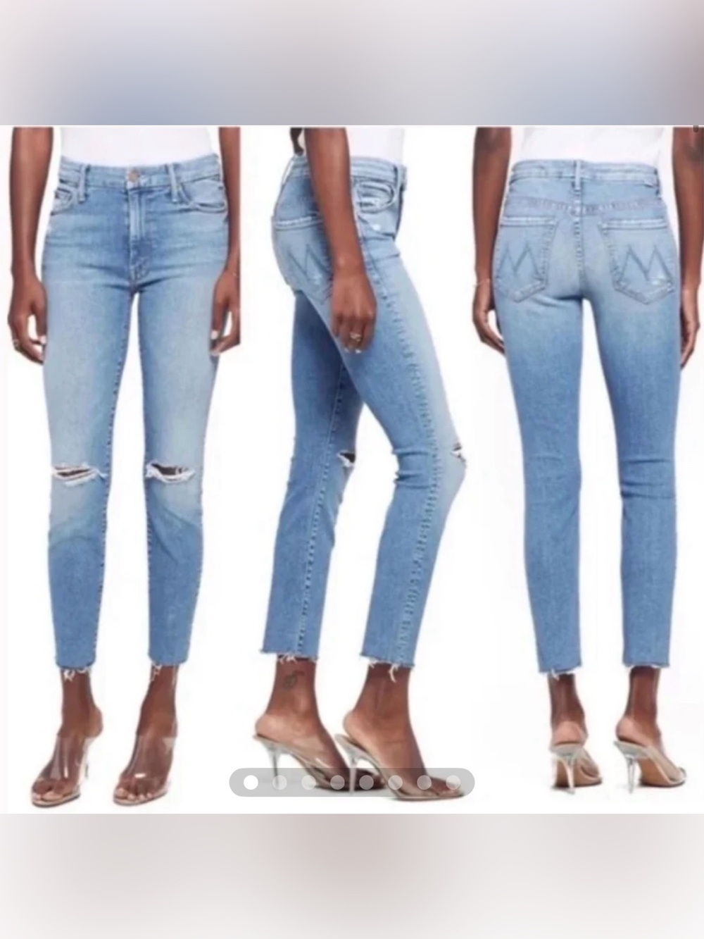 MOTHER The Hustler Ankle Fray Thrilling Shots Lightwash Denim Jeans Sz:2